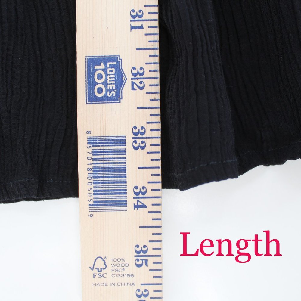 Rue Stiic Crinkle Textured Mini Dress Flutter Sleeve Keyhole Tie Black Small - Picture 13 of 16